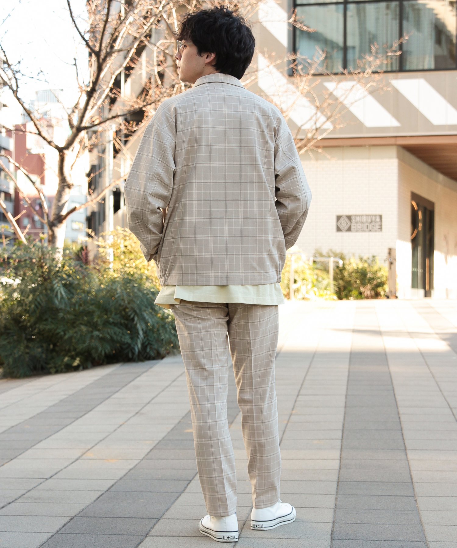 <セットアップ着用可能>タータンチェック/TRZIPブルゾン M