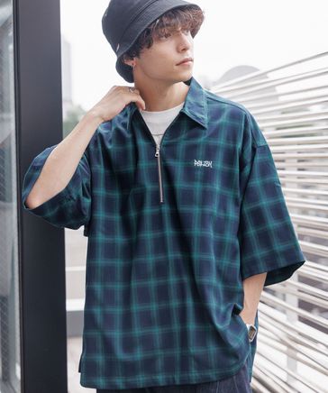 価格でベストの VINTAGE オンブレSunfade ジップシャツ シャツ