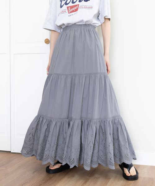 RAGEBLUE 【WOMENS】コットンレースロングスカート グレー FREE ウィメンズボトムス レイジブルー 983920 and ST アンドエスティ(旧ドットエスティ) RAGEBLUE 【WOMENS】コットンレースロングスカート グレー FREE ウィメンズボトムス レイジブルー 983920 and ST アンドエスティ(旧ドットエスティ)