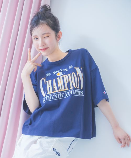 WEB限定☆【champion/チャンピオン×repipi】ロゴワイドTシャツ