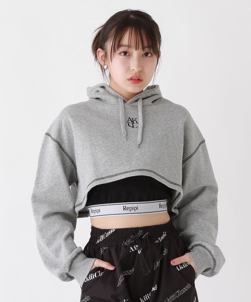repipi armario 【AKIII×repipi】ショートフーディ グレー M ウィメンズインナー レピピアルマリオ 107876 and ST アンドエスティ(旧ドットエスティ) repipi armario 【AKIII×repipi】ショートフーディ グレー M ウィメンズインナー レピピアルマリオ 107876 and ST アンドエスティ(旧ドットエスティ)
