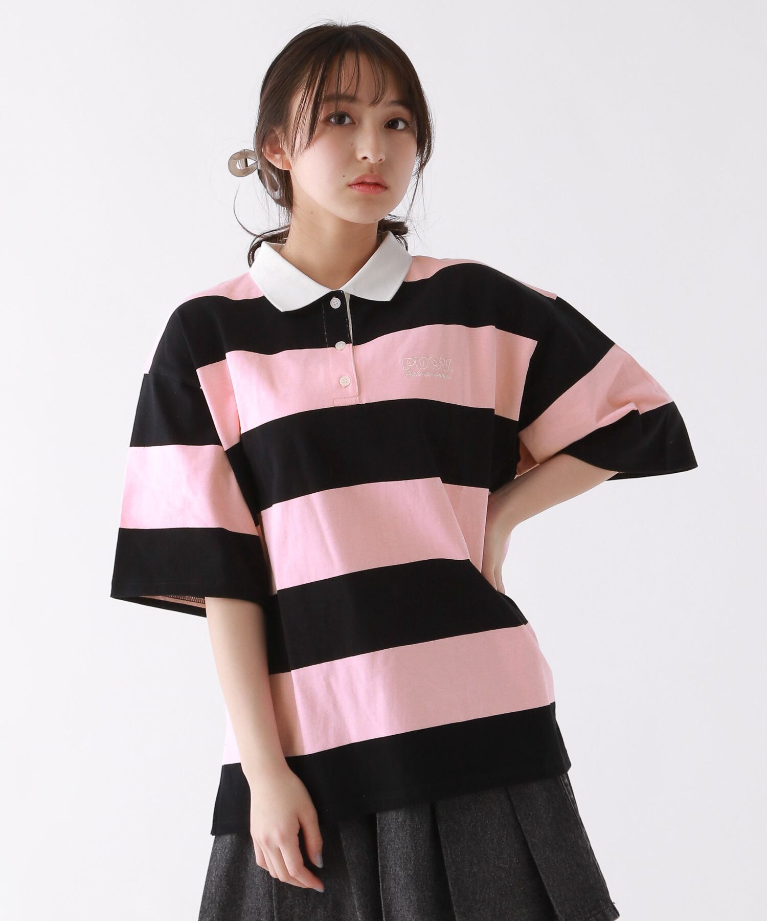 美品】AlexanderWang_ブルーボーダーラガーシャツ_XS 凄まじい