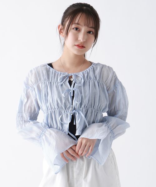 repipi armario リボンシャーリングブラウス ライトブルー L ウィメンズインナー レピピアルマリオ 127929 and ST アンドエスティ(旧ドットエスティ) repipi armario リボンシャーリングブラウス ライトブルー L ウィメンズインナー レピピアルマリオ 127929 and ST アンドエスティ(旧ドットエスティ)