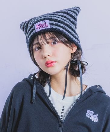 新品未使用inbreed⭐︎ROSIER ニット帽　ピンク×クロ クロミ】ネコミミワッチ | [公式]レピピアルマリオ（repipi armario）通販