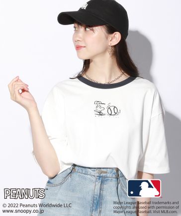 【PEANUTS/MLB】リンガーTシャツ