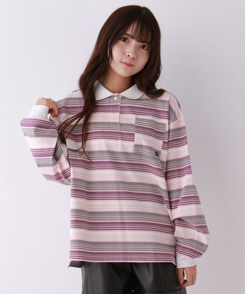 repipi armario マルチボーダールーズポロトップス ピンク M ウィメンズインナー レピピアルマリオ 152262 and ST アンドエスティ(旧ドットエスティ) repipi armario マルチボーダールーズポロトップス ピンク M ウィメンズインナー レピピアルマリオ 152262 and ST アンドエスティ(旧ドットエスティ)