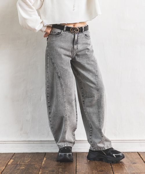 repipi armario バレルレッグデニムパンツ グレー M ウィメンズボトムス レピピアルマリオ 234542 and ST アンドエスティ(旧ドットエスティ) repipi armario バレルレッグデニムパンツ グレー M ウィメンズボトムス レピピアルマリオ 234542 and ST アンドエスティ(旧ドットエスティ)