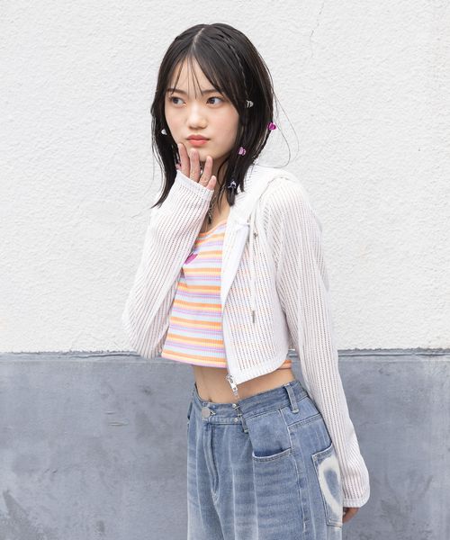repipi armario メッシュWZIPショートパーカー オフホワイト L ウィメンズインナー レピピアルマリオ 321637 and ST アンドエスティ(旧ドットエスティ) repipi armario メッシュWZIPショートパーカー オフホワイト L ウィメンズインナー レピピアルマリオ 321637 and ST アンドエスティ(旧ドットエスティ)