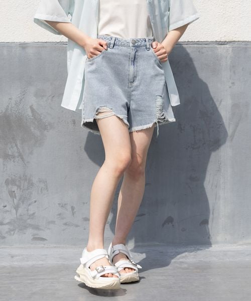 repipi armario ダメージデニムショートパンツ ライトブルー L ウィメンズボトムス レピピアルマリオ 326322 and ST アンドエスティ(旧ドットエスティ) repipi armario ダメージデニムショートパンツ ライトブルー L ウィメンズボトムス レピピアルマリオ 326322 and ST アンドエスティ(旧ドットエスティ)