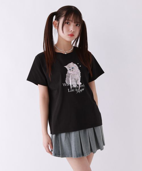 repipi armario 【接触冷感】ニャンニャンプリントTシャツ ブラック M ウィメンズインナー レピピアルマリオ 328010 and ST アンドエスティ(旧ドットエスティ) repipi armario 【接触冷感】ニャンニャンプリントTシャツ ブラック M ウィメンズインナー レピピアルマリオ 328010 and ST アンドエスティ(旧ドットエスティ)