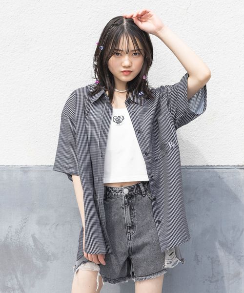 repipi armario 【接触冷感/UVカット】チェックルーズシャツ ブラック M ウィメンズインナー レピピアルマリオ 492469 and ST アンドエスティ(旧ドットエスティ) repipi armario 【接触冷感/UVカット】チェックルーズシャツ ブラック M ウィメンズインナー レピピアルマリオ 492469 and ST アンドエスティ(旧ドットエスティ)