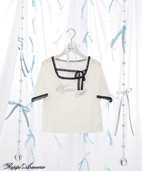 repipi armario 【girly line】レースネックリボンT【接触冷感】 オフホワイト L ウィメンズインナー レピピアルマリオ 493536 and ST アンドエスティ(旧ドットエスティ) repipi armario 【girly line】レースネックリボンT【接触冷感】 オフホワイト L ウィメンズインナー レピピアルマリオ 493536 and ST アンドエスティ(旧ドットエスティ)
