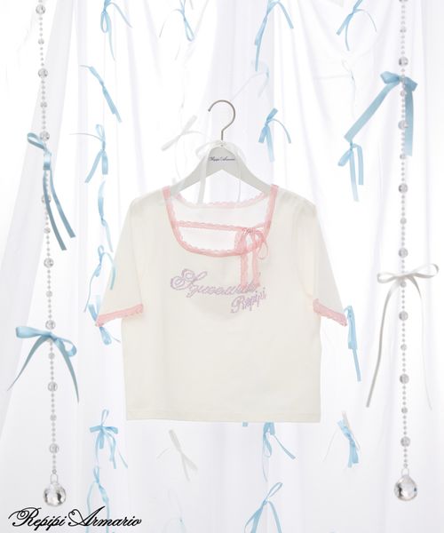repipi armario 【girly line】レースネックリボンT【接触冷感】 ピンク S ウィメンズインナー レピピアルマリオ 493536 and ST アンドエスティ(旧ドットエスティ) repipi armario 【girly line】レースネックリボンT【接触冷感】 ピンク S ウィメンズインナー レピピアルマリオ 493536 and ST アンドエスティ(旧ドットエスティ)