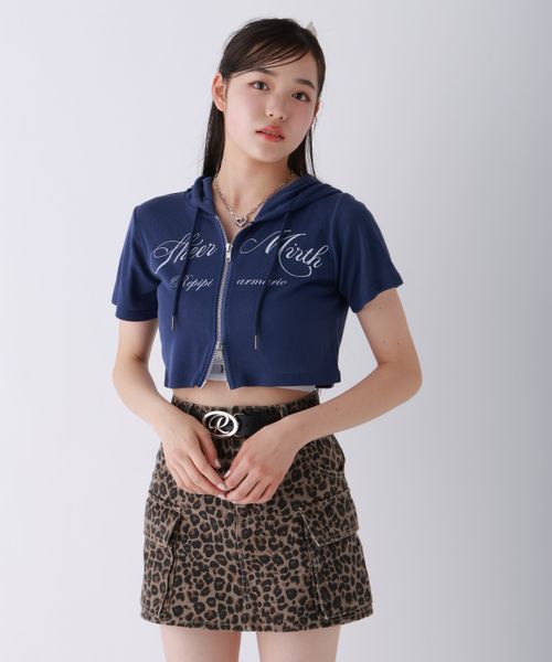 repipi armario シアーWZIPショートパーカー ネイビー M ウィメンズインナー レピピアルマリオ 494566 and ST アンドエスティ(旧ドットエスティ) repipi armario シアーWZIPショートパーカー ネイビー M ウィメンズインナー レピピアルマリオ 494566 and ST アンドエスティ(旧ドットエスティ)
