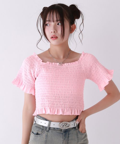 repipi armario 【2WAY】シャーリングショートトップス ピンク L ウィメンズインナー レピピアルマリオ 495667 and ST アンドエスティ(旧ドットエスティ) repipi armario 【2WAY】シャーリングショートトップス ピンク L ウィメンズインナー レピピアルマリオ 495667 and ST アンドエスティ(旧ドットエスティ)