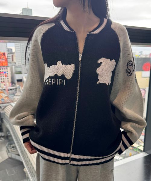 repipi armario 【洗えるニット】ルーズニットスタジャン ブラック L ウィメンズインナー レピピアルマリオ 499161 and ST アンドエスティ（旧ドットエスティ）