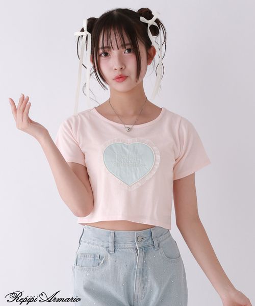 repipi armario 【girly line】ハートフリルTシャツ ピンク M ウィメンズインナー レピピアルマリオ 572898 and ST アンドエスティ(旧ドットエスティ) repipi armario 【girly line】ハートフリルTシャツ ピンク M ウィメンズインナー レピピアルマリオ 572898 and ST アンドエスティ(旧ドットエスティ)