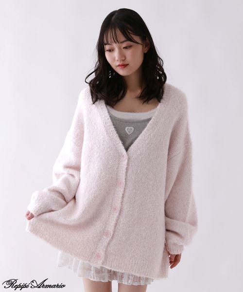 repipi armario 【girly line】ラメシャギーニットカーディガン ピンク M ウィメンズインナー レピピアルマリオ 573268 and ST アンドエスティ（旧ドットエスティ）