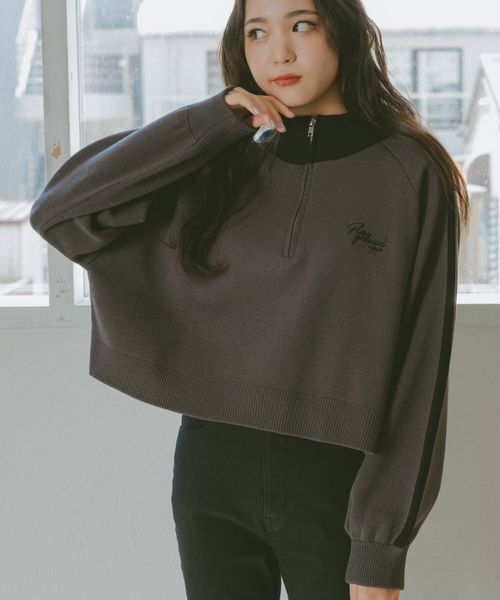 repipi armario ハーフZIPラインニット シルバー M ウィメンズインナー レピピアルマリオ 574766 and ST アンドエスティ（旧ドットエスティ）