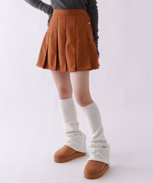 repipi armario フェイクレザープリーツスカート ブラウン M ウィメンズボトムス レピピアルマリオ 574829 and ST アンドエスティ（旧ドットエスティ）