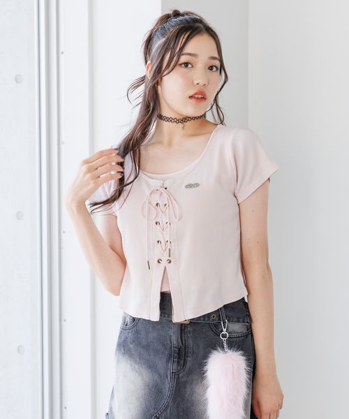 repipi armario 【綿100%】レースアップTEE ピンク L ウィメンズインナー レピピアルマリオ 576434 and ST アンドエスティ(旧ドットエスティ) repipi armario 【綿100%】レースアップTEE ピンク L ウィメンズインナー レピピアルマリオ 576434 and ST アンドエスティ(旧ドットエスティ)