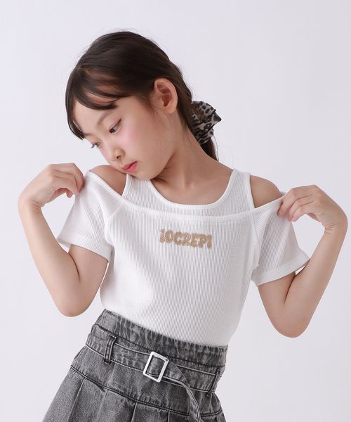 repipi armario 【10C REPIPI】レイヤードオフショルTシャツ オフホワイト キッズ レピピアルマリオ 578987 and ST アンドエスティ(旧ドットエスティ) repipi armario 【10C REPIPI】レイヤードオフショルTシャツ オフホワイト キッズ レピピアルマリオ 578987 and ST アンドエスティ(旧ドットエスティ)