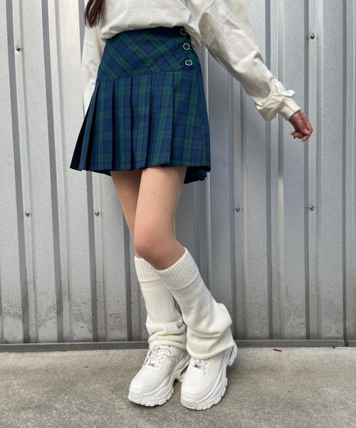 repipi armario チェックスソプリーツスカート グリーン S ウィメンズボトムス レピピアルマリオ 586499 and ST アンドエスティ（旧ドットエスティ）