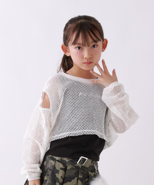 repipi armario 【10C REPIPI】メッシュ×タンクトップ2Pトップス オフホワイト キッズ レピピアルマリオ 591041 and ST アンドエスティ（旧ドットエスティ）