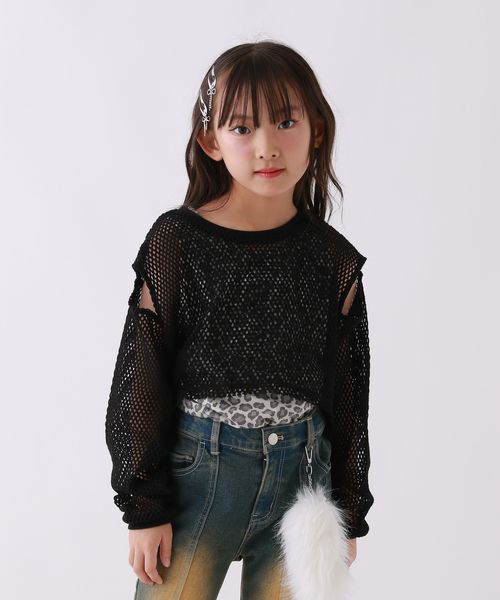 repipi armario 【10C REPIPI】メッシュ×タンクトップ2Pトップス ブラック キッズ レピピアルマリオ 591041 and ST アンドエスティ（旧ドットエスティ）