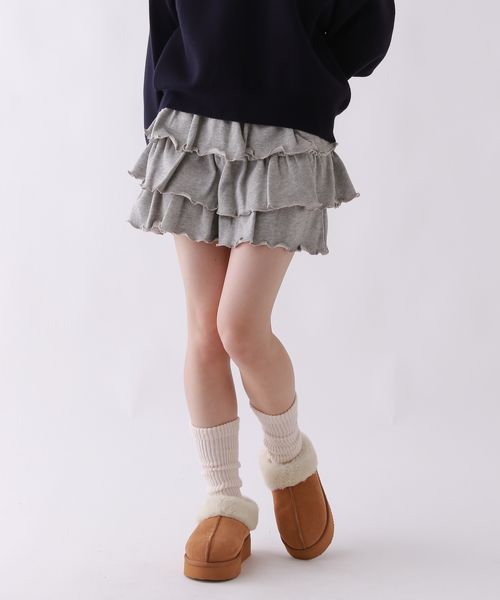 repipi armario スウェットティアードミニスカート グレー M ウィメンズボトムス レピピアルマリオ 603698 and ST アンドエスティ（旧ドットエスティ）