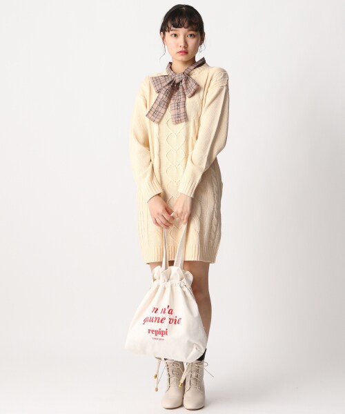 ボウタイツキニットワンピース 公式 レピピアルマリオ Repipi Armario 通販