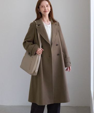 WEB限定カラー】JAPAN FABRIC ダブルチェスターロング丈ウールコート
