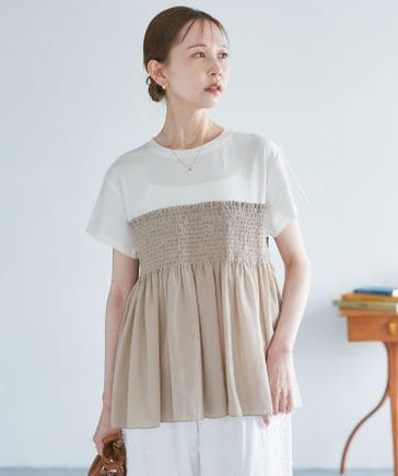 シャーリングビスチェ風ドッキングカットソー | [公式]ROPE' PICNIC