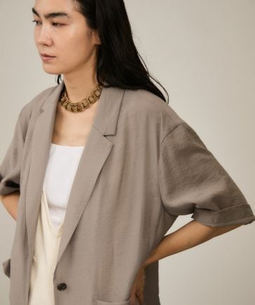 WEB限定】シアーハーフスリーブジャケット［洗える・冷房対策