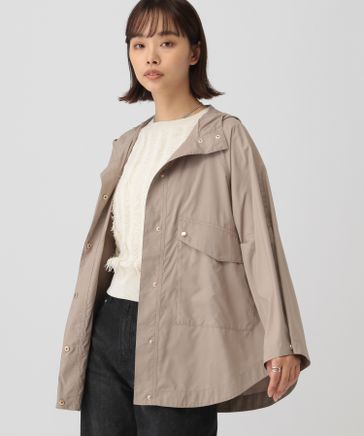 新品 定価10万 tibi 上質 ナイロンポンチョコート ベージュ 半袖 S