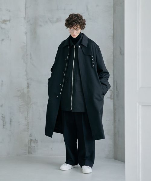 STERNBERG ウールステンカラーコート ブラック L STERNBERG（スタンバーグ）の「ウールギャバステンカラーコート
