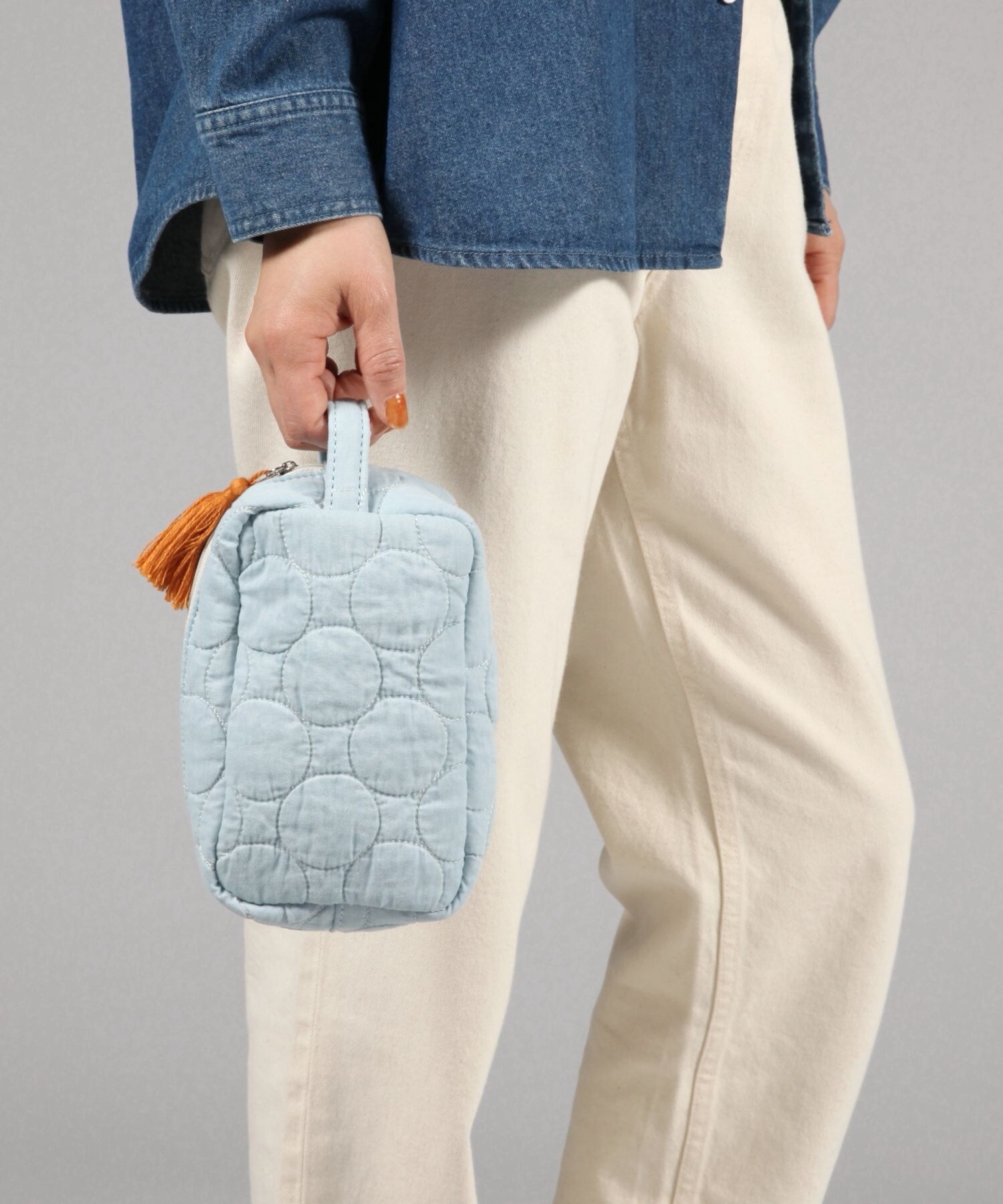 ̮デニムボード×タッセルキーホルダー 燃やさ