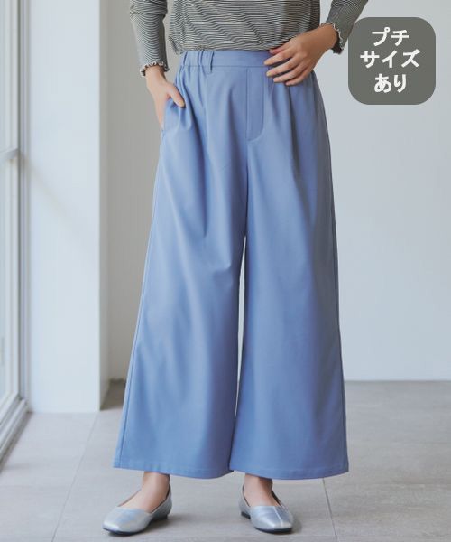 studio CLIP 【みんなのリクエストパンツ】TRスッキリタックワイドパンツ[プチサイズあり] ライトブルー S ウィメンズボトムス スタジオクリップ 116176 and ST アンドエスティ（旧ドットエスティ）