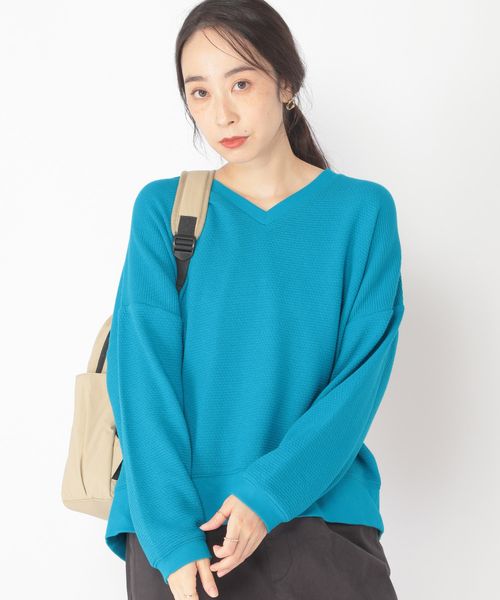 studio CLIP ポコポコVネックプルオーバー ライトブルー FREE ウィメンズインナー スタジオクリップ 116269 and ST アンドエスティ（旧ドットエスティ）