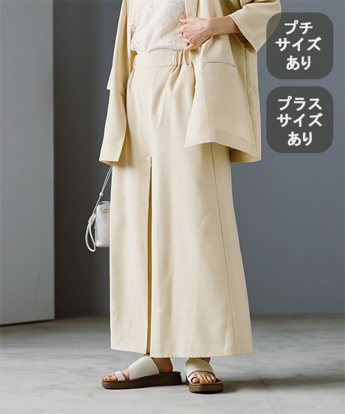 studio CLIP リネンライクフロントタックストレートパンツ[プチ・プラスサイズあり] ブラウン L ウィメンズボトムス スタジオクリップ 134267 and ST アンドエスティ（旧ドットエスティ）