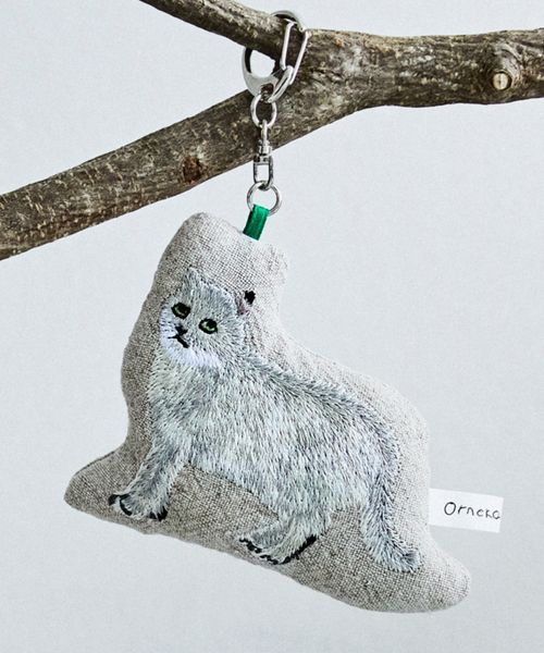 studio CLIP 【Orneko BY CLIP】ネコ刺繍キーチェーン コラボ商品 グレー FREE スタジオクリップ 139858 and ST アンドエスティ(旧ドットエスティ) studio CLIP 【Orneko BY CLIP】ネコ刺繍キーチェーン コラボ商品 グレー FREE スタジオクリップ 139858 and ST アンドエスティ(旧ドットエスティ)