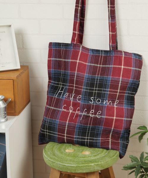 studio CLIP チェックレッスントート ロゴグッズ パープル FREE スタジオクリップ 141015 and ST アンドエスティ（旧ドットエスティ）