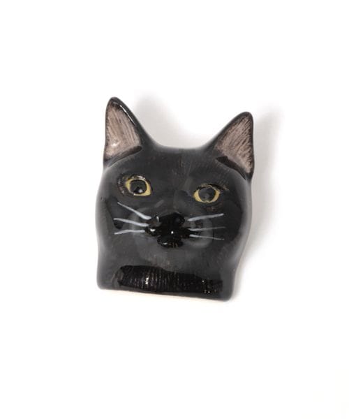 studio CLIP 陶器アニマルフェイスブローチ オフホワイト FREE ウィメンズグッズ スタジオクリップ 141201 and ST アンドエスティ(旧ドットエスティ)