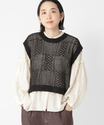 7ゲージリネンミックスパッチワークベスト | [公式]スタディオクリップ