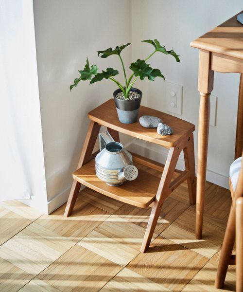 studio CLIP 【daily CLIP】無垢のステップ＆花台 ファニチャー ライトベージュ FREE スタジオクリップ 148250 and ST アンドエスティ（旧ドットエスティ）