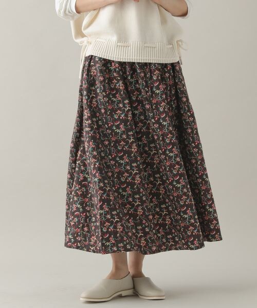 Natural by studio CLIP》フラワープリントスカート | [公式  