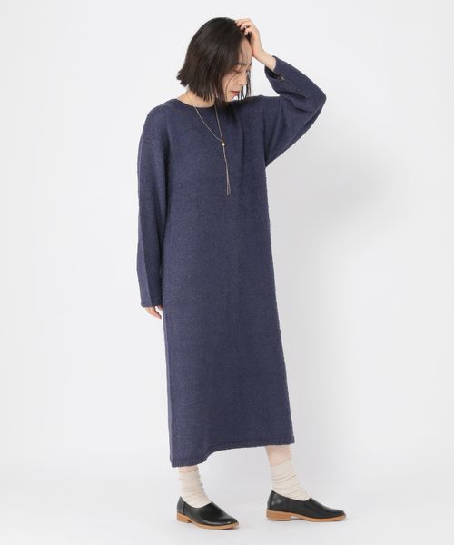 studio CLIP 3.5ゲージライトブークレワンピース ネイビー FREE ウィメンズワンピース＆チュニック スタジオクリップ 204032 and ST アンドエスティ（旧ドットエスティ）