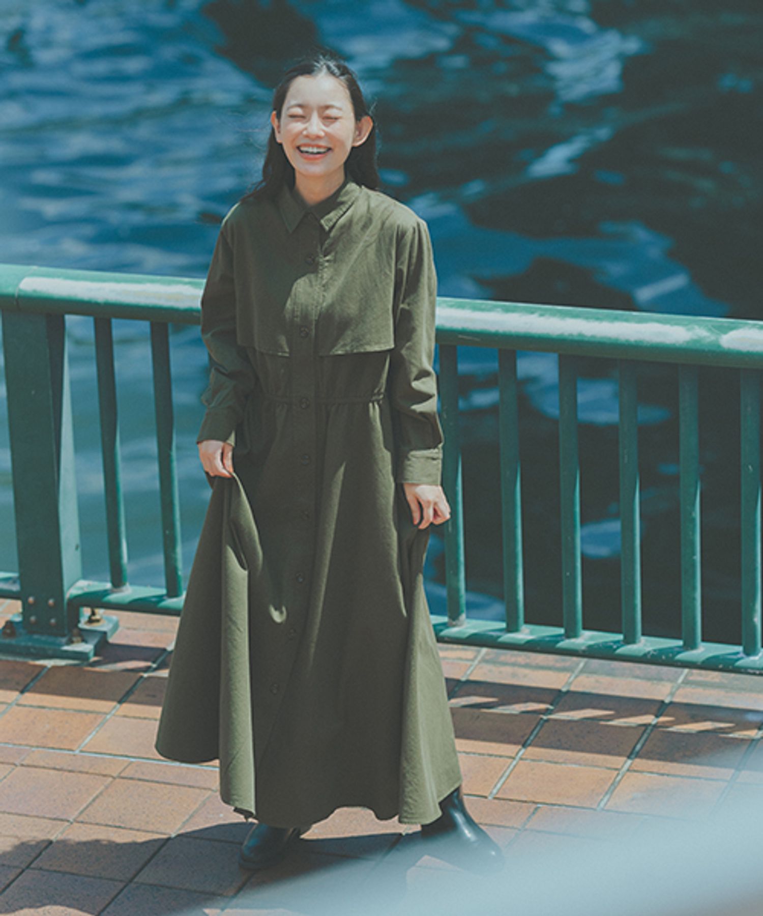 《阿久津ゆりえさんコラボ》ワンピース風コート[プチ・トール 