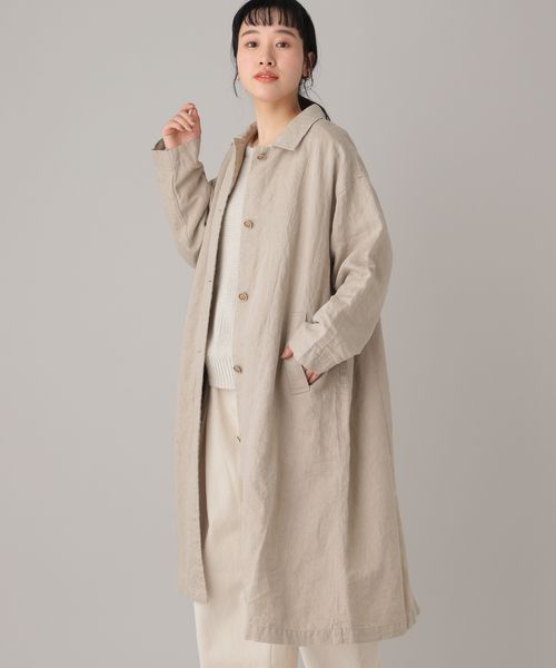 linen long coat リネンロングコート F.DOM エフダム - アウター