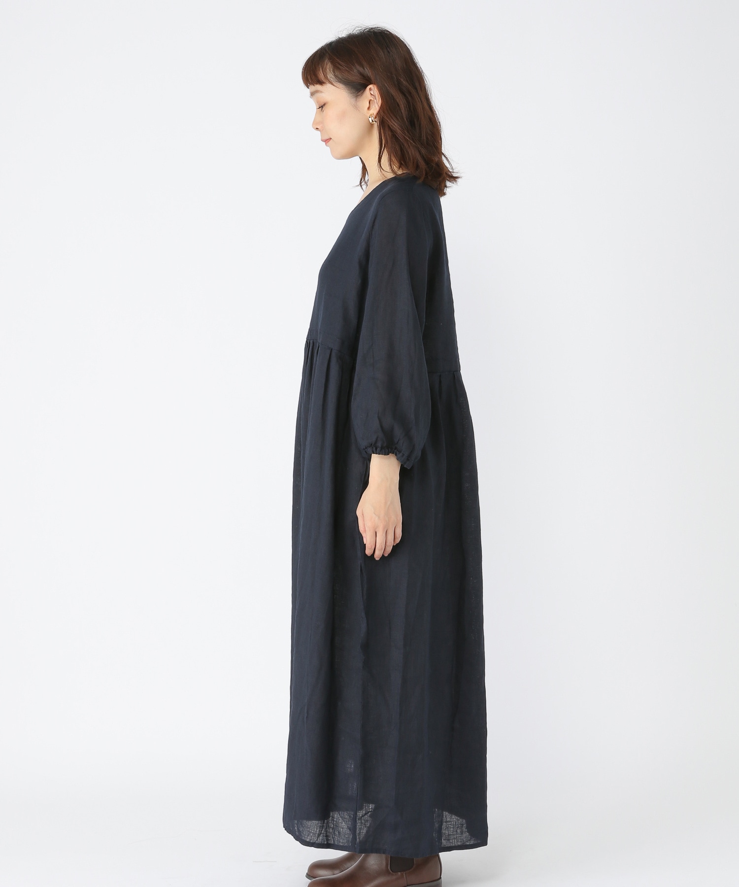 《fog linen work》クロエワンピース F